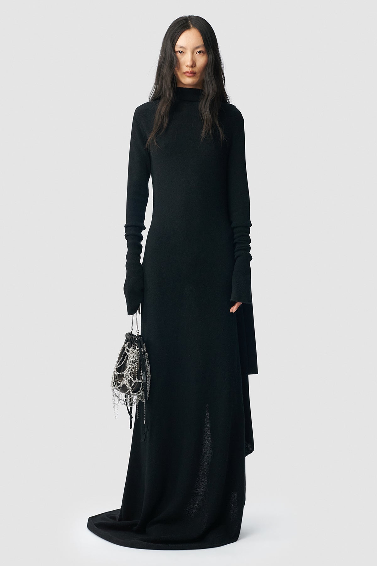 Zorka Long Asymmetric Draped Dress